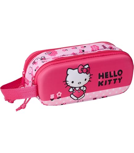 Trousse Hello Kitty 3 Compartiments - Grande Capacité, Fermetures éclair Résistantes - Organisateur Scolaire Pour Filles