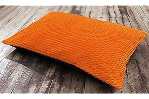 ASHLEY MILLS Large Jumbo Floor Garden Indoor Cushion Soft Hollow Fibre Chunky Filled Booster (78cm x 120cm, Chevron Faux Fur Orange)