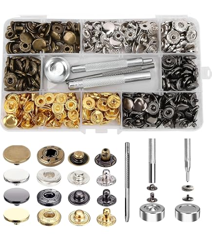 Kit De Rivets En Cuir ZIOYA - 360 Pièces 3 Tailles - Pince à Rivet Incluse - Pour Réparation Et Artisanat