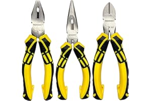 BOOSDEN Zestaw narzędzi 3 szt., szczypce igłowe 15 cm, ukośne frezy 15 cm, szczypce Linesman do podstawowej naprawy, projektów DIY i konserwacji domu