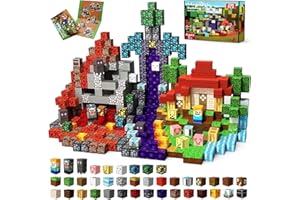 ANNEXFUN Cubes Magnétiques avec Portail Magique du Temps 200 Pièces Blocs de Construction Magnétiques dans la Forêt Enchantée avec Fées et Fantômes pour des Aventures de Voyage ! Jouet pour Enfants de 4 5 6