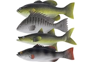Meiwlong 4 Stück Künstliche Fisch Deko Gefälschte Kunststoff Fische Simulataed Realistische Lebensmittel Unterricht Fotografie Prop Zuhause Küche Modell Raum Tapete
