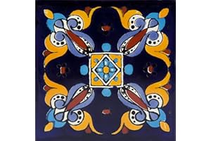 Cerames Piastrelle Mosaico Messicane Cuadrado – 30 ceramiche mattonelle messicane decorative per bagno, doccia, scale, parete posteriore della cucina | Tessere mosaico ceramica 10,5x10,5 cm