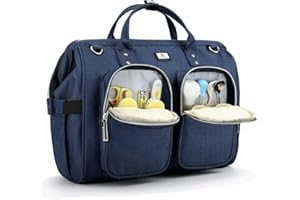 POMELO BEST Borsa a Tracolla per Pannolini Grande Capacità in Oxford Impermeabile, Borsa Fasciatoio per Neonato per Bambine e Ragazzi, con 2 Ganci per Passeggino e 1 Fasciatoio