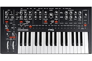 MOOG Messenger - Synthétiseur Monophonique Analogique Nouvelle Génération avec Clavier 32 Touches, Séquenceur 64 Pas, 256 Préréglages et Compensation RES BASS