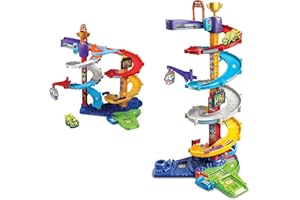 VTech Torre Supertornado TutTut Bólidos, Pistas y Coches de Juguete para niños +1 año, Circuitos de Garaje para Combinar, Incluye Rocky el Superauto, Versión ESP