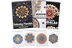 3-pack mandala-målarböcker för vuxna, mandala, 96 mönster, målarböcker för vuxna, stresslindring och avkoppling målarböcker för kvinnor och män
