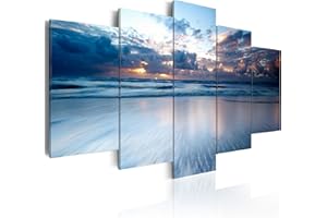 CUADROS B&D XXL murando Cuadro en Lienzo Paisaje Naturaleza 200x100 cm Impresión de 5 Piezas Material Tejido no Tejido Impresión Artística Imagen Gráfica Decoracion de Pared Mar y Playa 030212-50