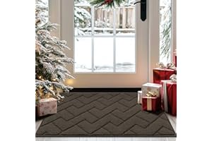 Biscpro Wycieraczka do Drzwi, 50 x 80 cm, Nadaje Się do Prania, Antypoślizgowa, Chłonna Wewnętrzna Mata Wejściowa, do Przedpokoju, Patio, Ogrodu, Pralni, Zwierząt Domowych