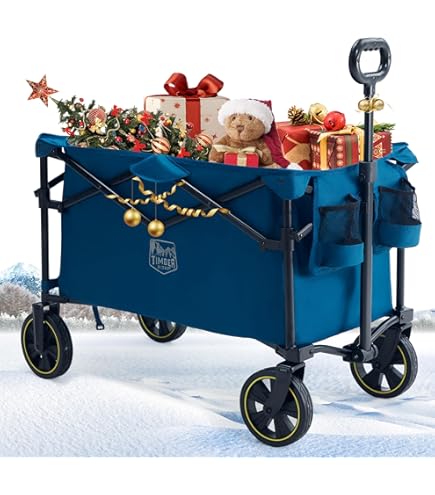 Timber Ridge Bolderkar, XXL Formaat, Opvouwbaar, Strandwagen Met Zijvak Bekerhouder Verstelbare Handgreep Tuinwagen Voor Alle Terreinen Outdoor Camping Winkelen 100 Kg Belastbaarheid 690502934