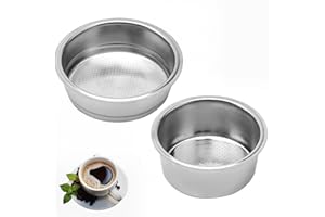 HAMKU 2 coladores de café de 51 mm, cesta de filtro para café expreso, cesta de filtro de una sola capa, soporte reutilizable de acero inoxidable para cafeteras Cecotec Ufesa Delonghi Breville (1 taza