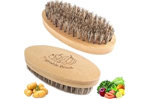 INDRNIF Lot De 2 Brosses à Vaisselle en Bois - 11 X 6 Cm - pour LéGumes, Champignons, Pommes De Terre, Champignons, LéGumes Et Fruits