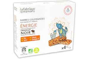 La Fabrique des Mamans - Barre Energétique aux Céréales Bio aux Super-aliments pour Futures & Jeunes Mamans, Grossesse & Allaitement - Collation Snack Source de Fibres - Chocolat/Pack de 4 Barres