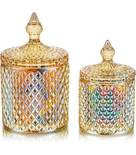 Bocal Bonbons Verre 8,5x8,5cm Avec Couvercle - Bonbonnière Cristal Mariage - Pour Dragées, Biscuits, Décoratif