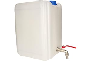 KOTARBAU® Recipiente de plástico para agua potable con grifo metálico de 10 l