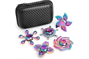 LNCOJOLM Rainbow Fidget Spinners Pack, Handheld Fingertip Gyro, Fidget Sensory Desk Toy Gadget for Office Classroom, Stress Relief Anti Anxiety Toy for Kid Adult, Christmas Birthday Gift Classroom Rewards