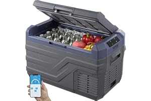 VEVOR Réfrigérateur Portable à Compression 30 L, Mini Frigo de Voiture Maison 12/24 V CC et 100-240 V CA, Glacière à Zone Unique, -20 °C à 20 °C Température Réglable, pour Camion Camping Extérieur