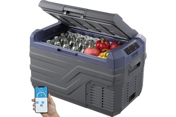 VEVOR Réfrigérateur Portable à Compression 30 L, Mini Frigo de Voiture 12/24 V CC et 100-240 V CA, Glacière à Zone Unique, -20 °C à 20 °C Température Réglable, pour Camion Camping Extérieur