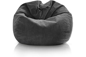 Aiire Puff Salon Pana Moderno - Puf Gigante con Relleno Incluido para Decoracion Habitacion Juvenil - Puffs Infantiles XXL - Bean Bag Chair Infantil XXL o Cojin de Suelo Grande Gris