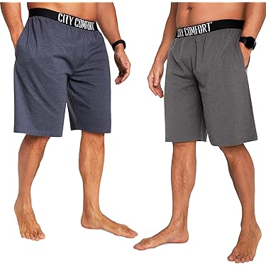 Onfire Heren Pyjama Short Geruit Blauw