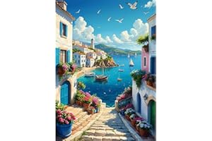 MEIYUDA 5D Diamond Painting Ciudad romántica, Pintura Diamante, Diamond Painting Kit Completo Niños Regalo, Manualidades Adultos Diamond Painting Para Decoración De Pared Del Hogar 30x40cm