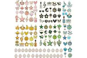 ITHARON 126 Pièces Breloques Creation Bijoux,Pendentifs Assortis Perles Breloque Mixte pour Bracelet et Collier,Charms Acier Inoxydable,Pour colliers, Bracelets, Boucles D'oreilles, Fournitures Artisanales