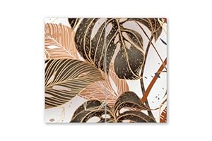 CANVASFLY 2x30x52cm - Herdabdeckplatte, Herdabdeckung für Glaskeramik-Kochfelder, Gehärtetes Glas, 60x52cm, mehrfarbig, Schneideplatte