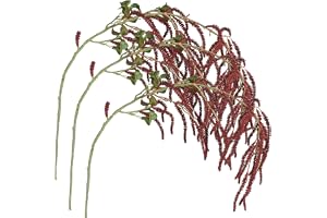 Shirfloral 3 st Amaranthus konstgjord blomma falsk vinröd blåregn grenar falska hängande blommor bröllop blomsterarrangemang
