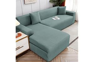 WULTNICEW Sofabezug Ecksofa L Form Jacquard Stretch Sofa Überzug Universal Couchbezug Für 1/2/3/4 Sitzer（L Form Ecksofa Erfordert Zwei）