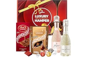 TOPLINE Lindt Chocolate & Prosecco Hamper for Women Gifts - Chocolate Gift Box of Assorted Chocolate Truffles, Prosecco Sparkling Wine. Great Christmas Gifts for Women, Birthday Gifts (400ml)