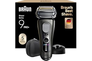 Braun Rasoir Electrique Homme Series 9+ PRO 9615S Argent, Etanche, Lames De Précision Ultra-Fines Et Tondeuse Pro Trimmer Pour Bien Raser La Barbe, Coffret Rasage Avec Etui De Voyage