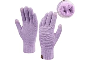Bequemer Laden Femme Hiver Chaud Gants Tactiles Tricot avec Doublure Polaire Thermique pour Temps Froid