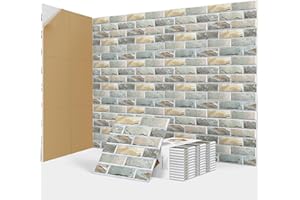 JBER Akustikpaneele, selbstklebend, Ziegelschallschutzplatten, hochdichte Akustikwandpaneele für Aufnahmestudios, Spielzimmer, Zuhause, Büro, 30 x 30 x 1 cm, Stein, 12 Stück