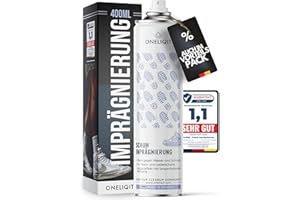 ‎ONELIQIT Imprägnierspray Schuhe universal 400ml, Schuh Imprägnierung mit Abperleffekt für einen langanhaltenden Schutz gegen Wasser & Schmutz geeignet für alle Materialien wie Stoffschuhe, Wildleder & Leder