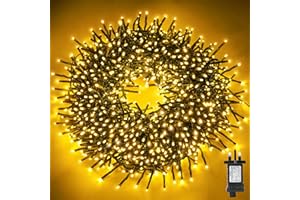 Buudala Christmas Tree Lights Cluster Lights 1000 LED 12M, Warm White, Plug in, 8 Lighting Modes with 6 Hours On Timer, Waterproof for Indoor & Outdoor Use