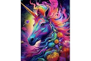 WALARKY DIY Paint by Numbers, Abstract Flower Horse,Canvas Oil Painting Kit for Kids & Adults,16x 20inch Drawing Paintwork Acrylic Pigment,for Home Living Room Hallway Decorative Painting DIY Frame