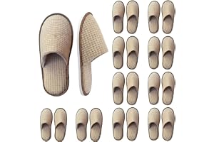 10 par gästtofflor set, hotelltofflor med 7 mm halkfri sula, sula hotell bomullstofflor, spa tofflor för sovrum, badrum, inom