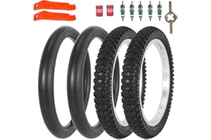 RUTU 16x2.4 Pneu et Chambre à air, Pneu de Vélo Pliant de 16 Pouces pour vélo Hors Route vélo d'enfant, 64-305 Compatible mx500 mx650