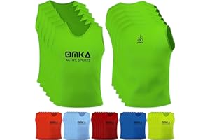 ‎OMKA OMKA 6 Stück (6er-Set) Fußball Leibchen Lätzchen Trainingsleibchen Markierungshemd Fußballleibchen für Kinder Jugend und Erwachsene |