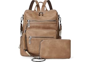 Shrrie Sac à Dos Femme, Sacs à Main Portés Dos en PU Cuir, Élégant Imperméable Sac à Dos Antivol Convertible avec Bandoulière Amovible pour Travail Voyage College Cadeau