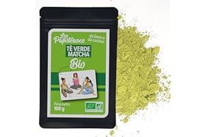 LES PAPOTEUSES | Tè Matcha BIO 100 g | Tè Verde Biologico in Polvere | Te Matcha per Latte e Cucina | Compatibile con Kit Matcha, Chasen e Accessori