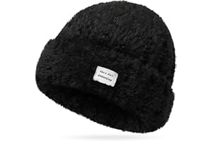 Augcomre Czapki zimowe damskie ciepłe beanies czarna czapka outdoorowa czapka dzianinowa miękka sportowa czapka narciarska czapka casualowa dzianina kapelusz polar