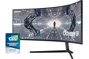 Samsung LC49G93TSSPXEN Odyssey G9 - Monitor curvo de 49'' DQHD (5120 x 1440p, 1 ms, 240 Hz, GSync, FreeSync Premium Pro, LED, HDR1000, 32:9, 420 cd/m², 1000R, HDMI, PBP, PIP) Blanco