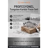 Transformacion 20 Par&ccedil;a 3mm Şaft Tungsten Karb&uuml;r Freze Seti Dremel Uyumlu Ahşap Oyma Grav&uuml;r Metal İşleme Ucu Takımı 723529