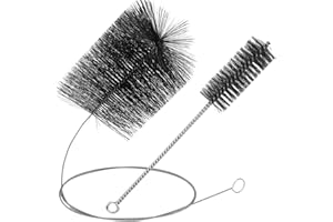 Sinmoe Sets de 2 Cepillos de Tubos de Estufa Cepillo de Estufa de Plástico de 15 cm con Varilla de Empuje Larga Cepillo de Tubos de Alambre de Acero de 4 cm para Limpieza Chimenea Tubería de Humo