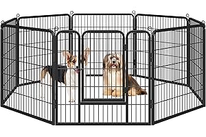Costoffs Dog Playpen Heavy Duty 8 Panel Pet Pen for Small Animals Extra Large Puppy Dog Pen Duck Cat Rabbit Fence for Indoor/Outdoor Black