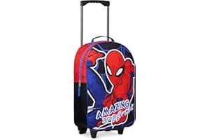 Marvel Kinderkoffer Mädchen Jungen - Spiderman Trolley Handgepäck Faltbar Reisekoffer Kinder Avengers Kabine Tasche für Urlaub Offizielle Fanartikel - 47x30x17cm(Mehrfarbig Spiderman)