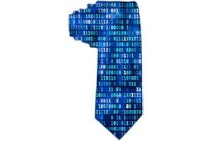 SARA NELL Men's Classic Woven Business Tie Silk Necktie Programmer Binary Computer Code Digital Data View Technology Neck Ties, Programmer Binary Computer Code Digital Data View, ONE_SIZE