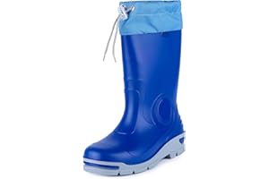 Ladeheid Gummistiefel Kinder mit Schnürung Hohe Regenstiefel für Jungen und Mädchen Bequeme, rutschfeste und federleichte Regenschuhe für alle Jahreszeiten LARB014