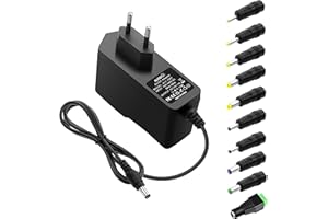 ALITOVE 12V 1A Netzteil DC 12 Volt 12W 1000mA Max Universal AC DC Netzadapter 800mA 500mA Transformator mit 10 Steckers für LED Streifen Lautsprecher CCTV Kamera Radio Gehäuse Fan